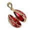 CHRISTMAS TREE Faberge Egg Style Locket Pendant, Red, Enameled